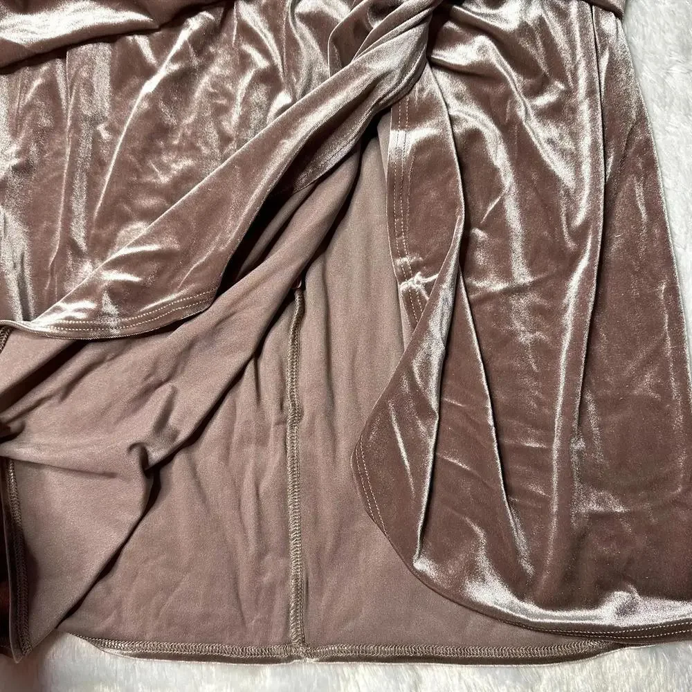 NWT Skims Swim Velvet Sarong Mini Skirt Cover Up Umber Women’s 3X